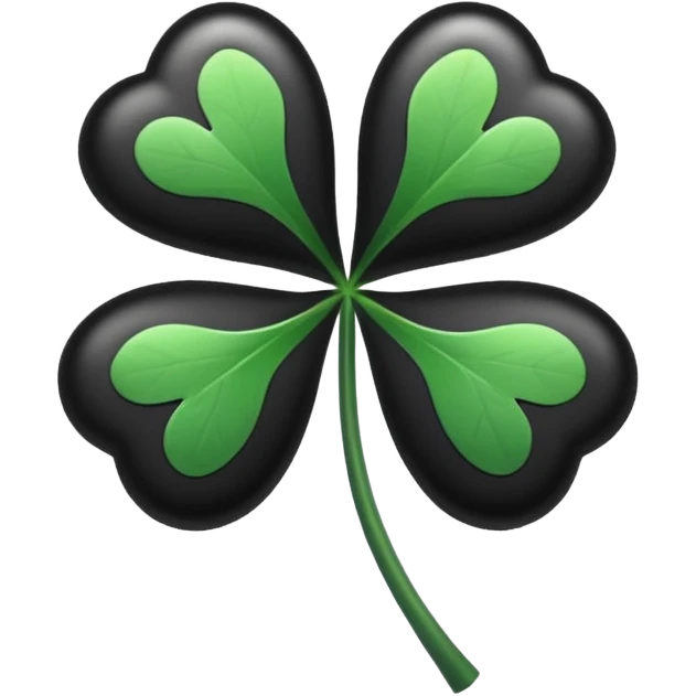 A black 5 leaf clover with no stem  emoji