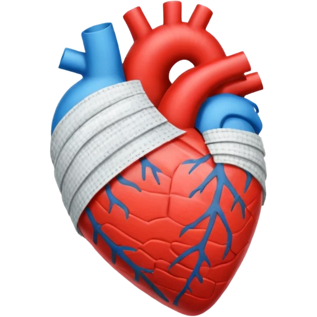 corazón celeste vendado  emoji