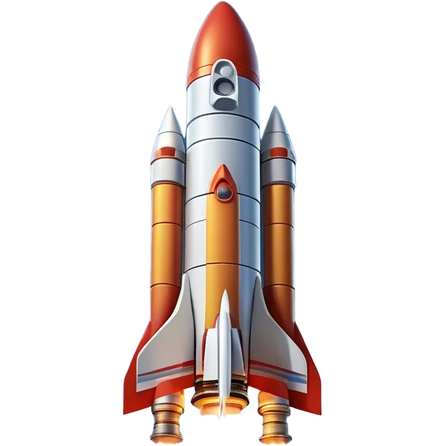  Cinematic Realistic Rocket Launch – A powerful, fiery scene of a massive rocket lifting off, its engines producing a bright, billowing inferno. The metallic body gleams in the sunlight, with intricate paneling and realistic textures bringing out its engineering marvel. Thick clouds of smoke and steam rise as it ascends into the sky. emoji