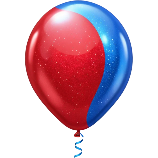 glitter red and blue baloon emoji