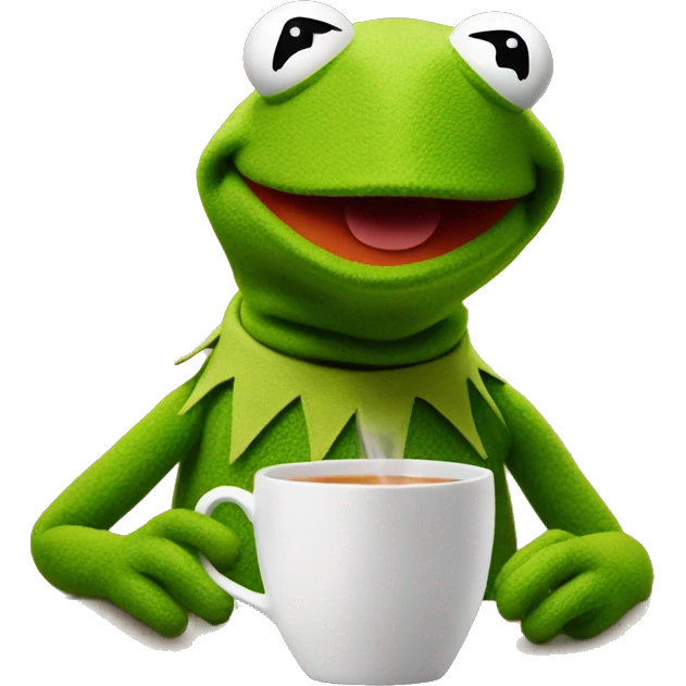 Kermit the Frog sipping tea emoji