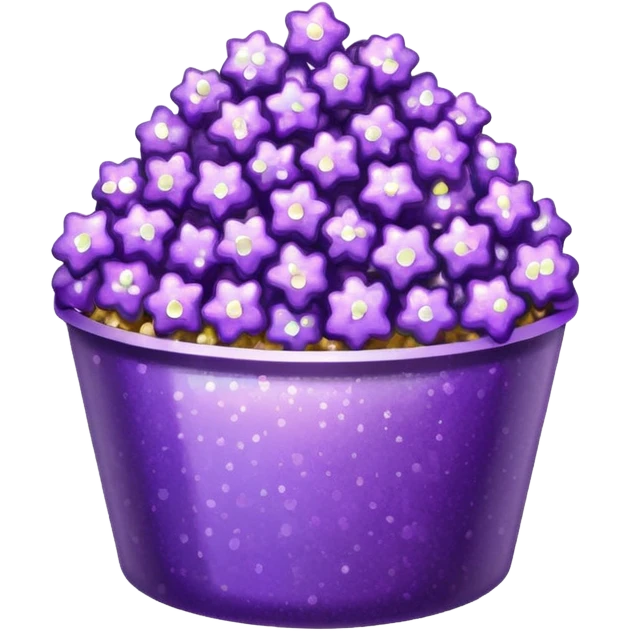 Glitter purple popcorn emoji