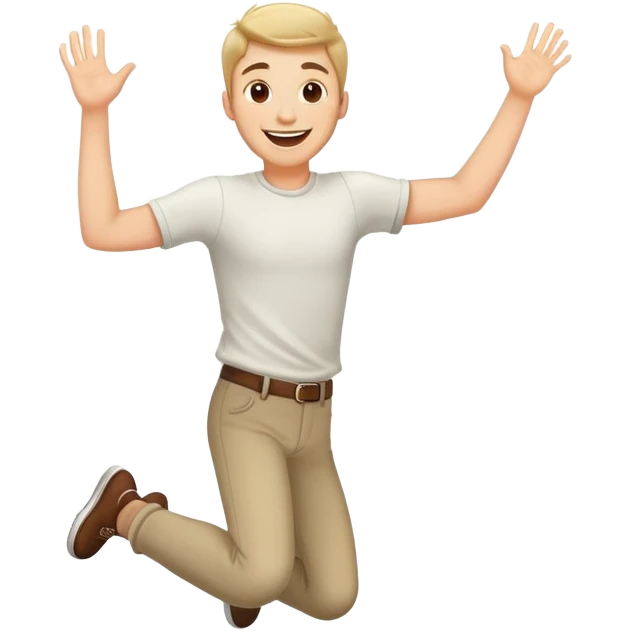 A guy that’s jumps up and are lucky and happy  emoji