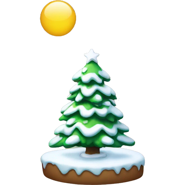 christmas tree with snow emoji