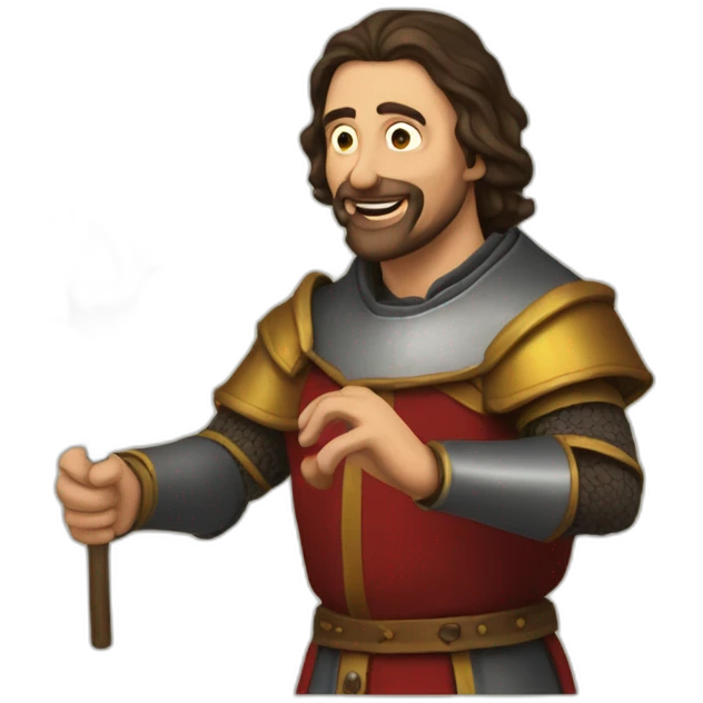 medieval fireeater acting for audience, torso, without the audience emoji