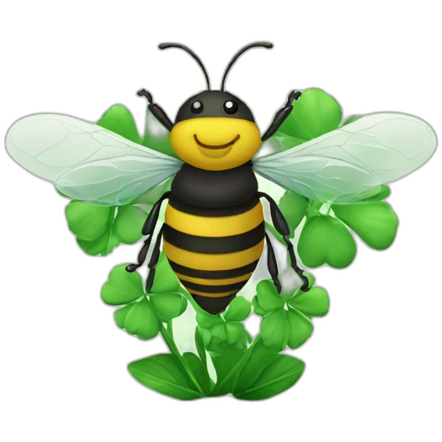 bee on clover emoji
