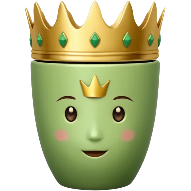 a matcha cup with a crown  emoji
