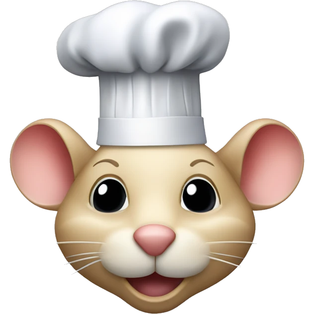 mouse head with a chef’s hat apple style emoji