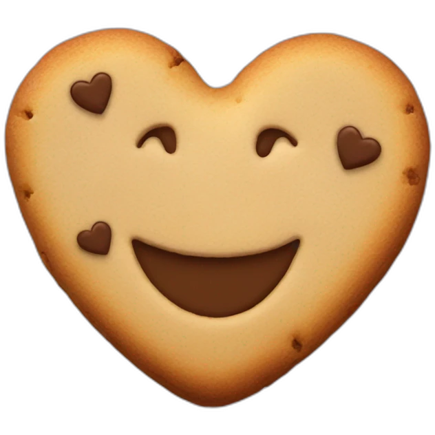smiling cookie heart shape emoji