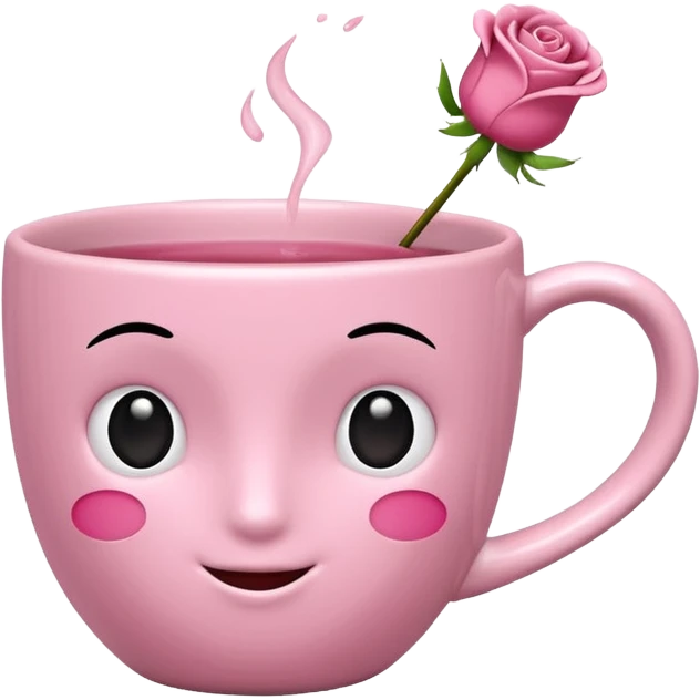 Une tasse rose emoji