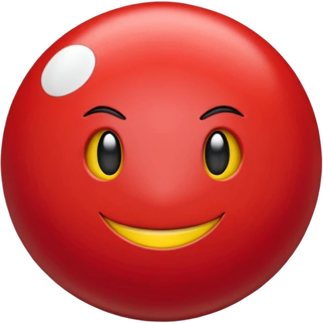 Uma pokébola redonda e simpática, vermelha em cima, branca embaixo, com uma faixa preta no meio e um botão branco central, com brilho suave e aparência limpa de emoji. emoji