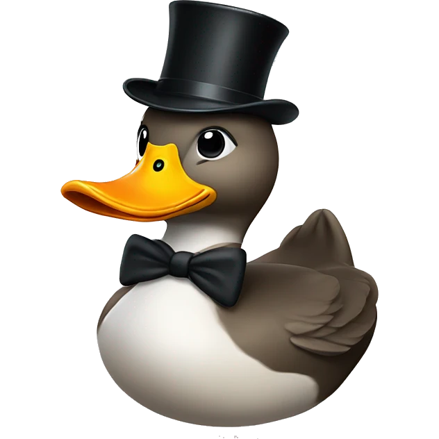 pooping duck with mustache and tophat emoji