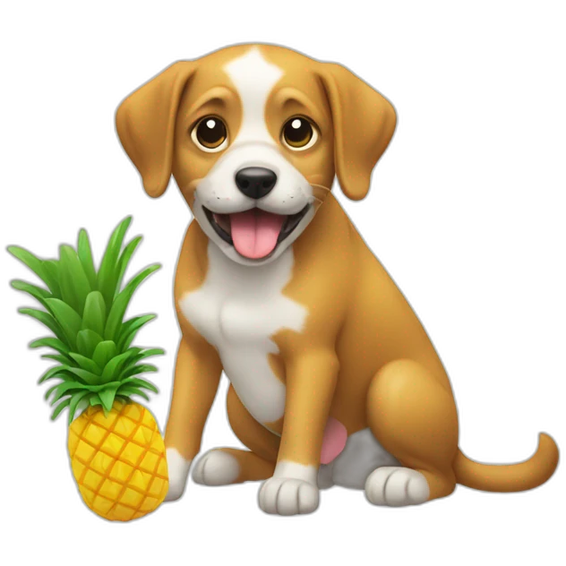 dog eating pineapple emoji