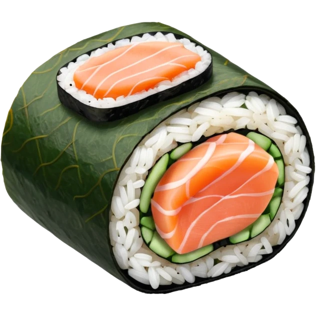 single sushi roll birds eye veiw emoji