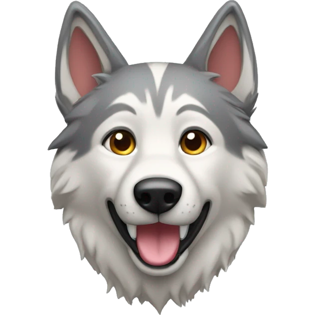 Chien loup avec un jouet emoji