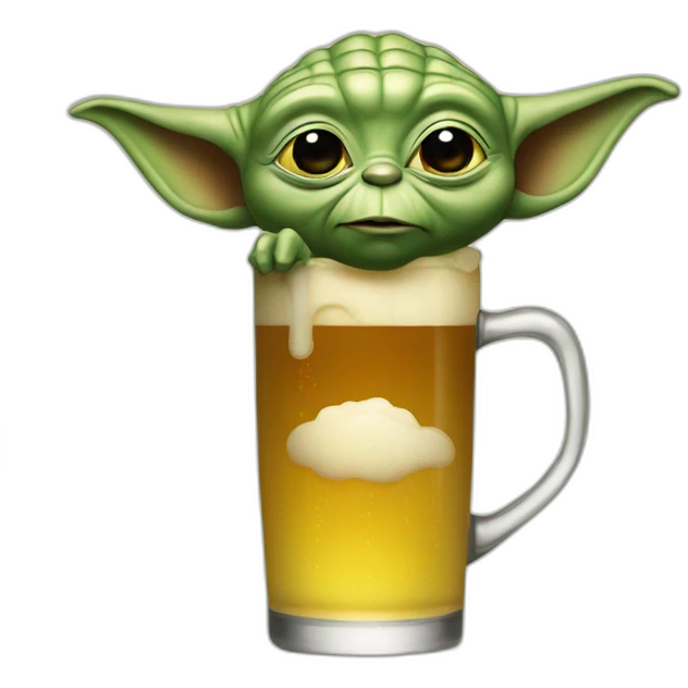 Yoda drink beer emoji