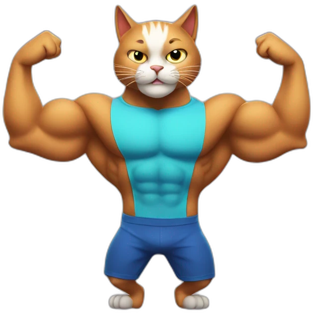 cat flexing muscles emoji