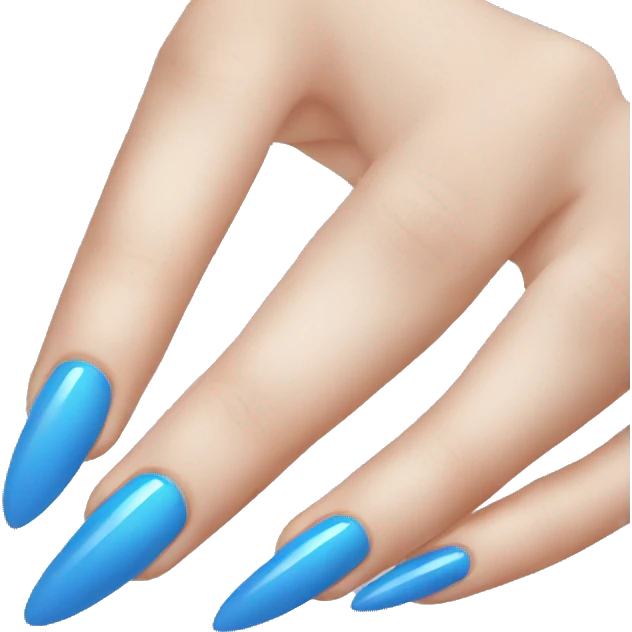 Long blue nails emoji