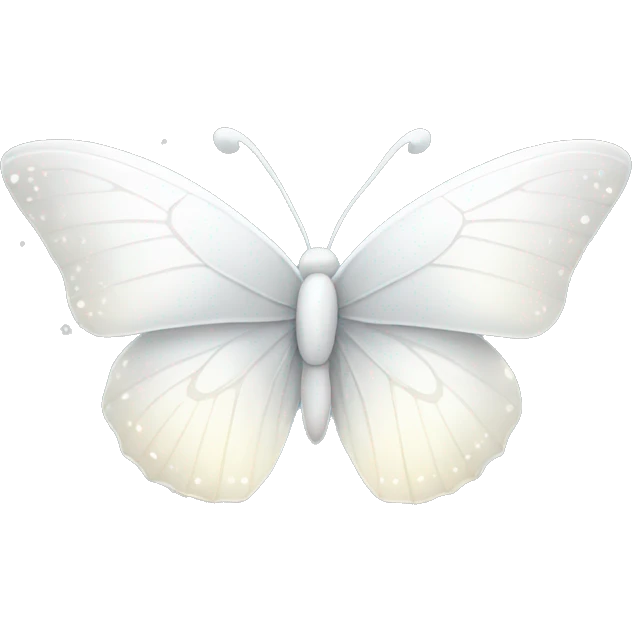 All white butterfly with sparkles on the wings  emoji