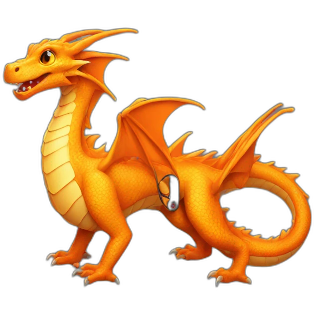 Orange Dragon with Gaming Controller emoji