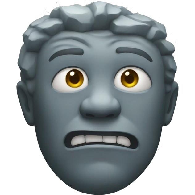 Stone statue scared emoji