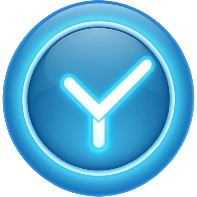 Blue light circle and the white tick inside the blue light circle emoji