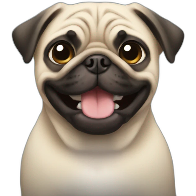 Pug happy face emoji