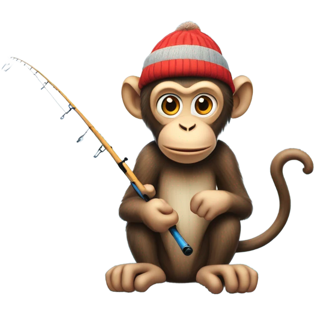 Monkey ice fishing  emoji