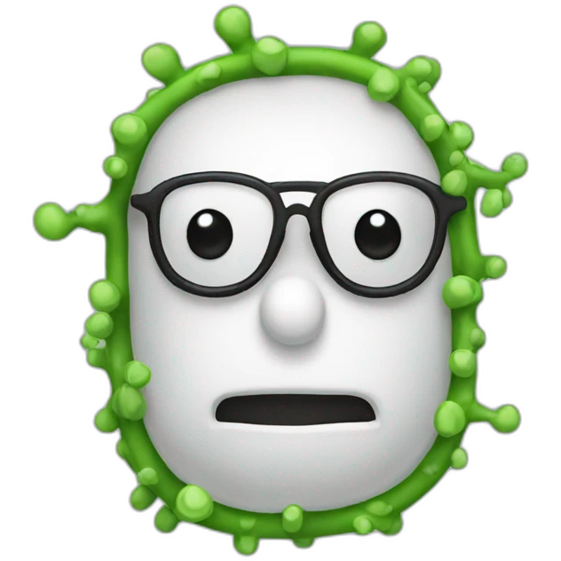 Bacteria with glasses emoji