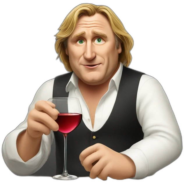 Depardieu drinking wine emoji