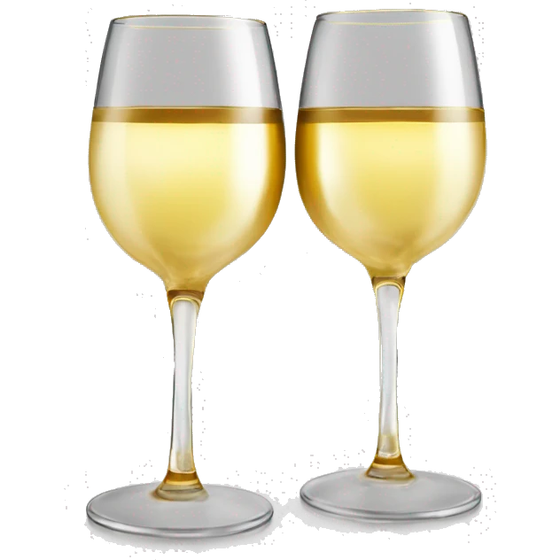 2 Solid opaque gold Wine glasses cheers emoji