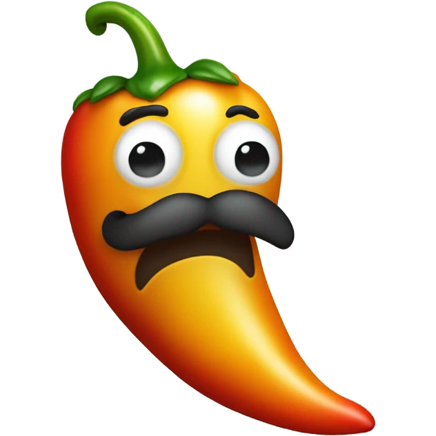Chill pepper with a mustache  emoji