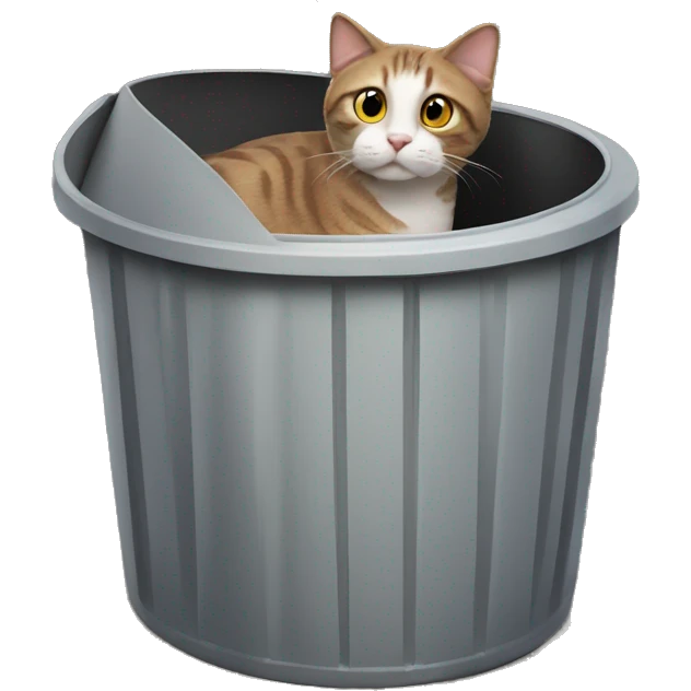 Cat in trash-can emoji