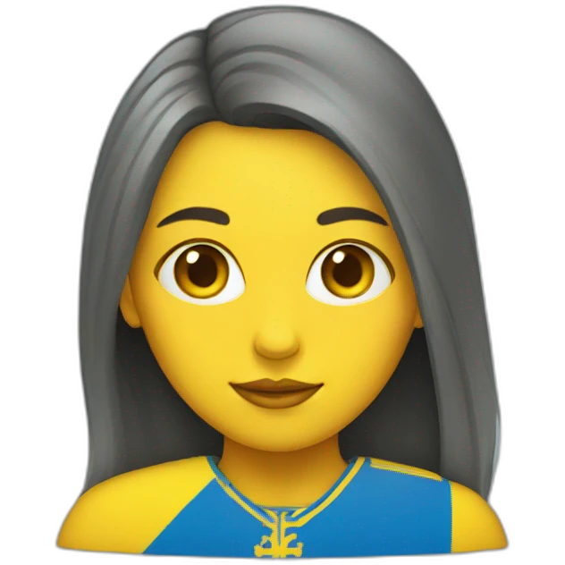 Girl with Ukrainian flag  emoji