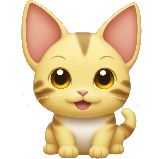 Kitty with pikatchu ears emoji