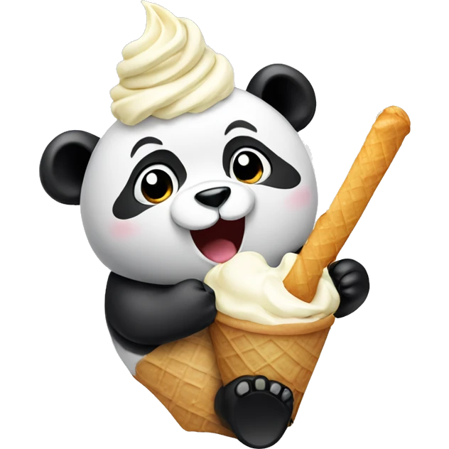 Panda eating ice cream emoji