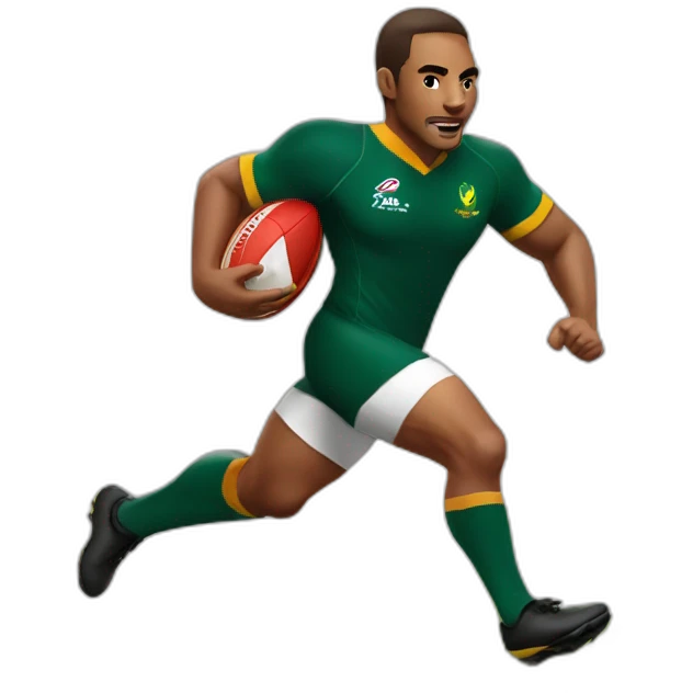Springbok Rugby player running with the ball emoji