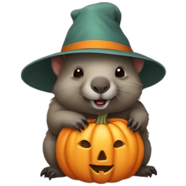 wombat-with-a-pumpkin-hat emoji