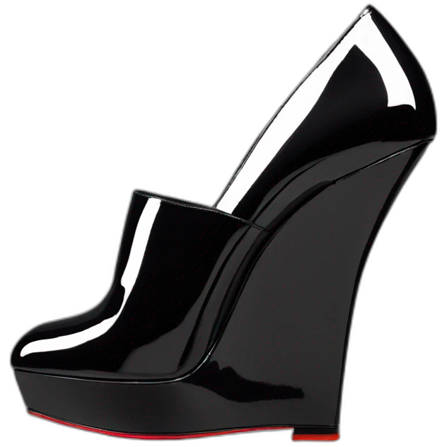 One WEDGE heel LOUBOUTIN black PATENT emoji
