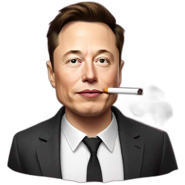 Elon musk avec une cigarette emoji