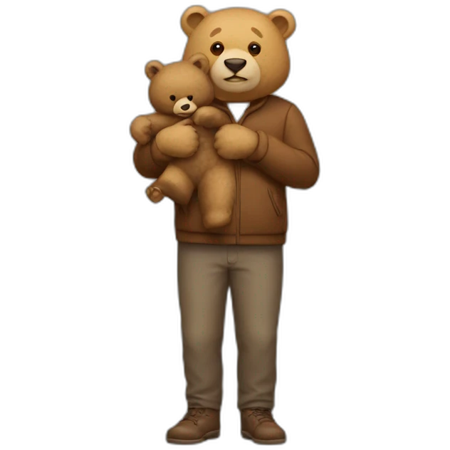 Un homme qui se bat avec un ours emoji