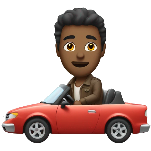 Derek driving fast in a car emoji