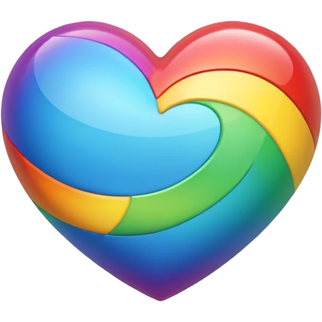 Un cuore arcobaleno emoji