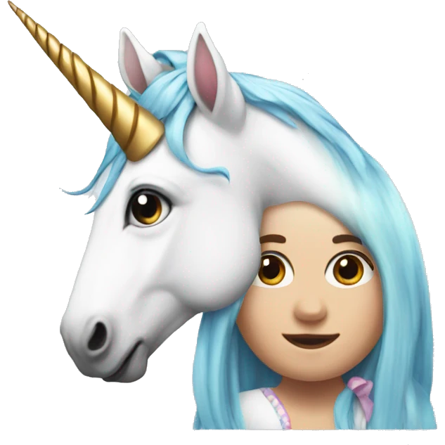 A unicorn with a girl in it emoji