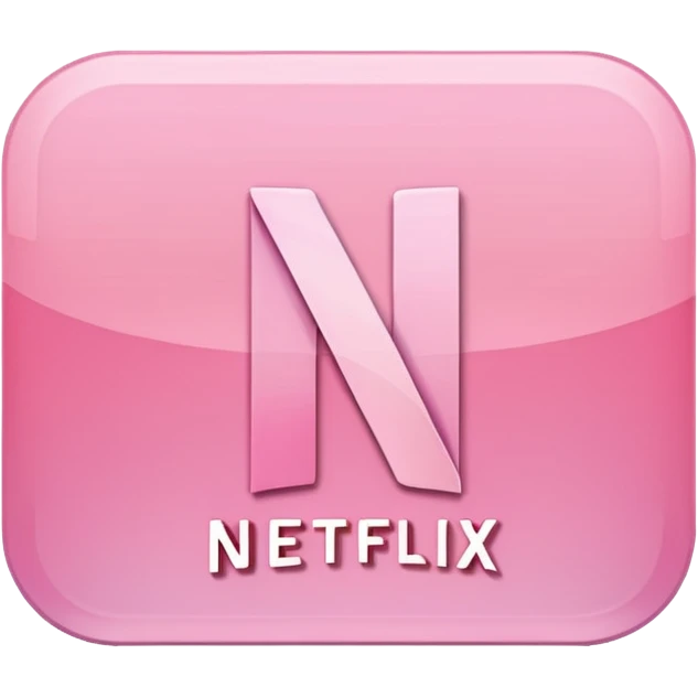 Netflix aesthetic "N" logo in pastel pink emoji