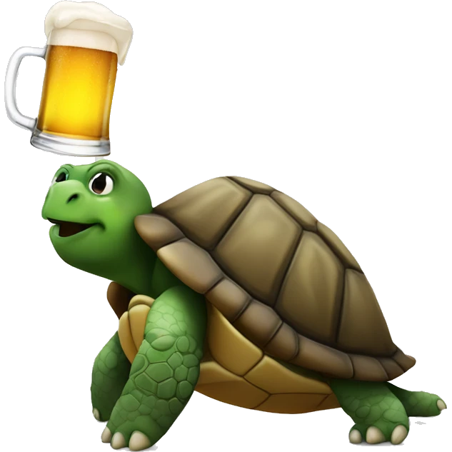 drunk turtle passed out with beer in hands emoji