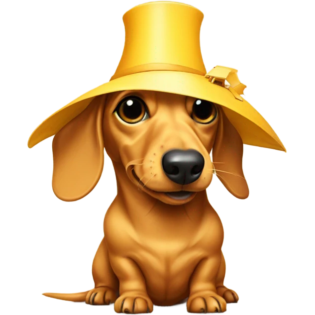 Yellow mini dachshund with windmill hat  emoji