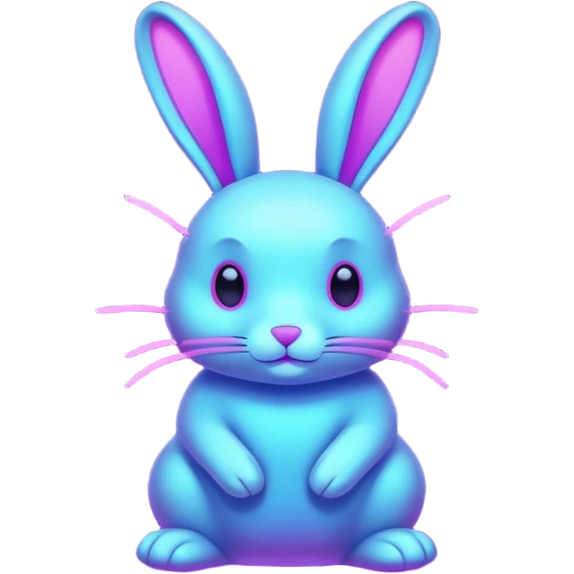 neon rabbit made of starlight emoji