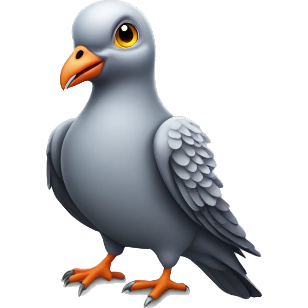 Pigeon holding gun emoji
