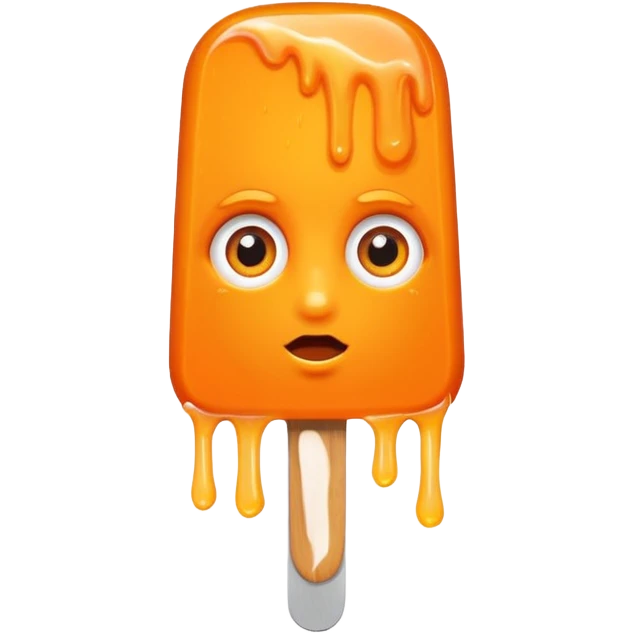 orange popsicle with eyes and hair emoji